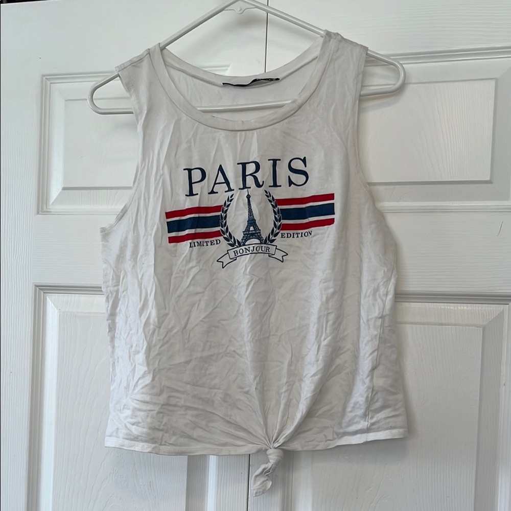 White Paris Graphic Women's Tank Top